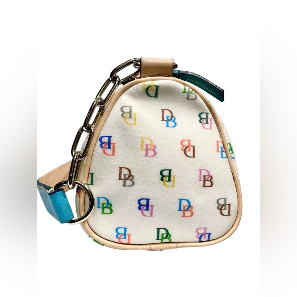 DOONEY & BOURKE VINTAGE Y2K MULTICOLOR RAINBOW MONOGRAM BARREL SHOULDER BAG - Picture 3 of 11